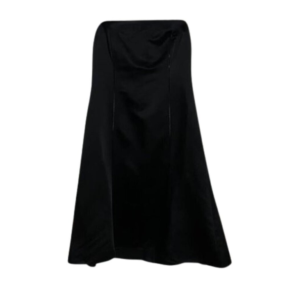 Ann Taylor Strapless Black Tuxedo Dress – A-Line Satin Knee-Length | Classic